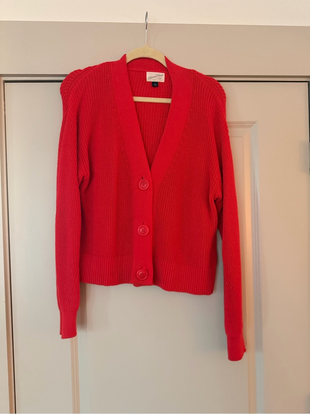 Universal Thread Red Button-Front V-Neck Women's Cardigan